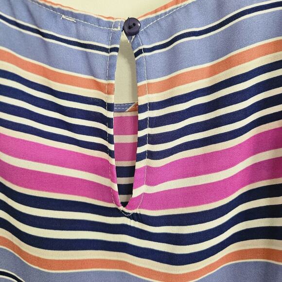 Rose & Olive Womens Top Bright Multicolor Striped Sleeveless Pullover Tank Top M - Picture 6 of 9